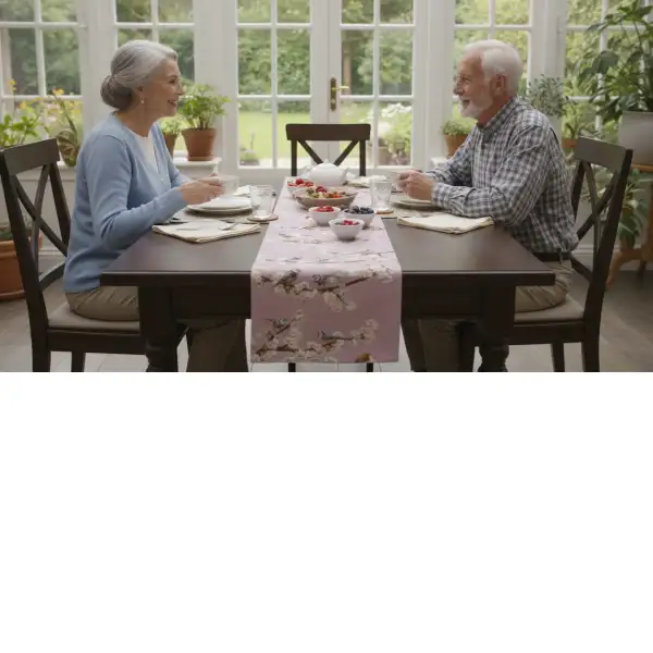 Passerines Branch Pink Decorative Table Mat | Life Style 2