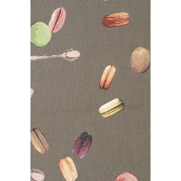 Macaroons Grey French Table Mat - 19 in. x 71 in. Cotton by Charlotte Home Furnishings | Close Up 2
