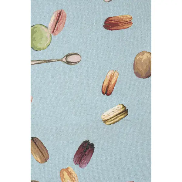 Macaroons Blue French Table Mat - 19 in. x 71 in. Cotton by Charlotte Home Furnishings | Close Up 1