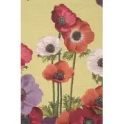 Anemones Yellow French Table Mat - 19 in. x 71 in. Cotton by Charlotte Home Furnishings | Close Up 1