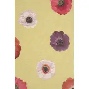 Anemones Yellow French Table Mat - 19 in. x 71 in. Cotton by Charlotte Home Furnishings | Close Up 2