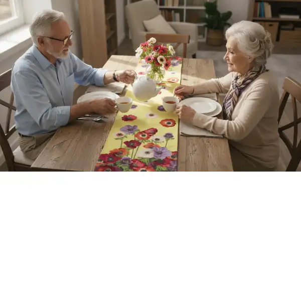 Anemones Yellow Decorative Table Mat | Life Style 2