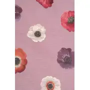 Anemones Pink French Table Mat - 19 in. x 71 in. Cotton by Charlotte Home Furnishings | Close Up 2
