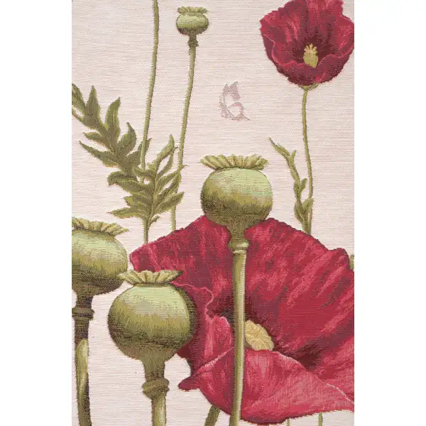 Poppy White French Table Mat - 19 in. x 71 in. Cotton by Charlotte Home Furnishings | Close Up 1