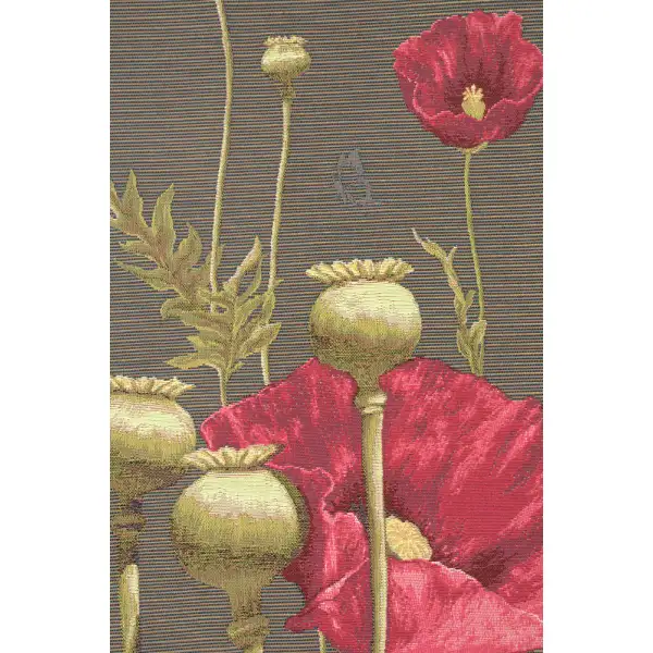 Poppy Gray French Table Mat - 19 in. x 71 in. Cotton by Charlotte Home Furnishings | Close Up 1