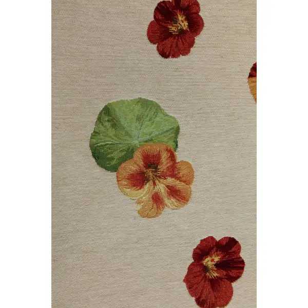 Nasturtium White Decorative Table Mat | Close Up 2