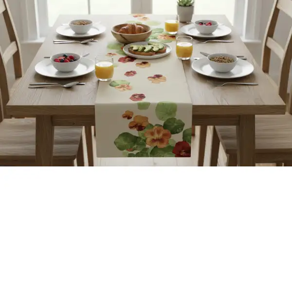 Nasturtium White Decorative Table Mat | Life Style 1