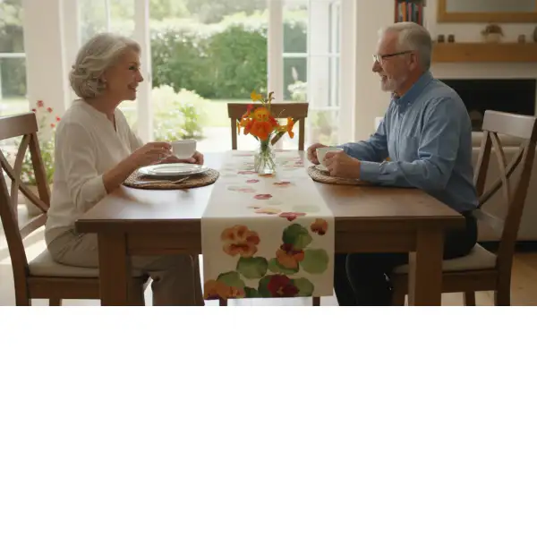 Nasturtium White Decorative Table Mat | Life Style 2