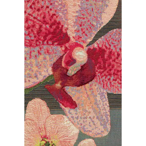 Pink Orchids Grey Decorative Table Mat | Close Up 4