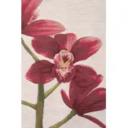 Pink Orchids White French Table Mat - 19 in. x 71 in. Cotton by Charlotte Home Furnishings | Close Up 1