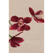 Pink Orchids White Decorative Table Mat | Close Up 3