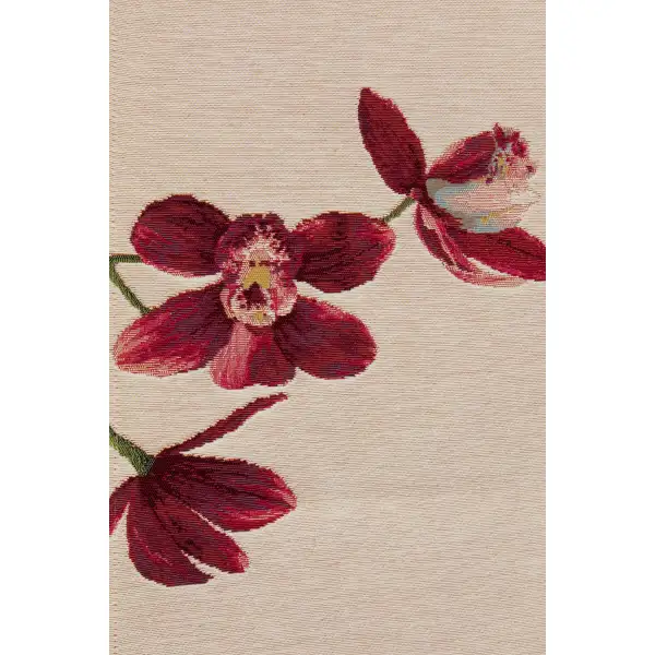 Pink Orchids White Decorative Table Mat | Close Up 3