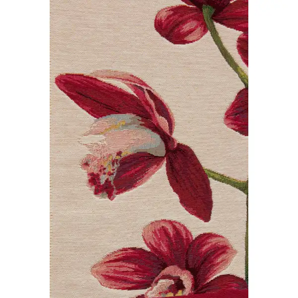 Pink Orchids White Decorative Table Mat | Close Up 5