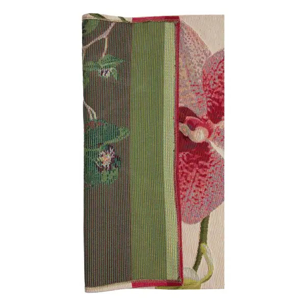 Pink Orchids White Decorative Table Mat | Close Up 5