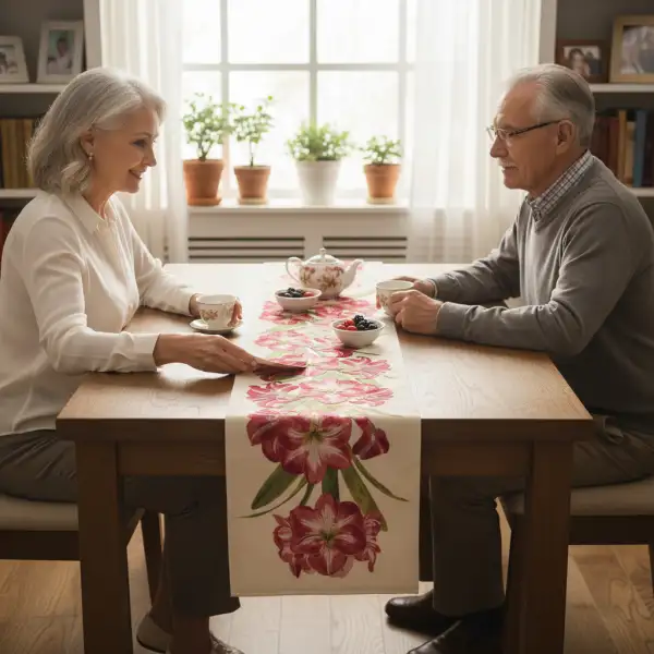 Amaryllis White Decorative Table Mat | Life Style 1
