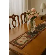 Flowers Dark Decorative Table Mat | Close Up 2