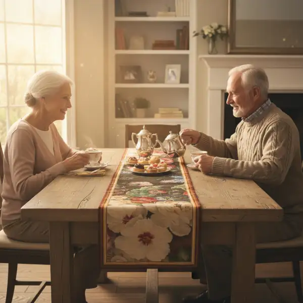 Flowers Dark Decorative Table Mat | Life Style 2