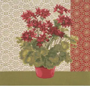 Geranium I Red Tapestry Cushion Cover - 19 in. x 19 in. Cotton by Charlotte Home Furnishings Inc