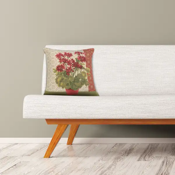 Geranium I Red Cushion | Life Style 1