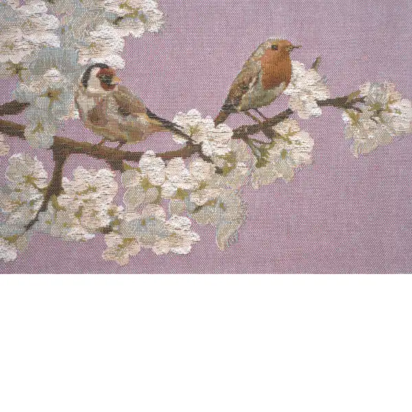 Passerines On Branch Pink  Cushion | Close Up 4