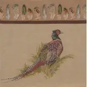Pheasant French Couch Cushion | Close Up 1