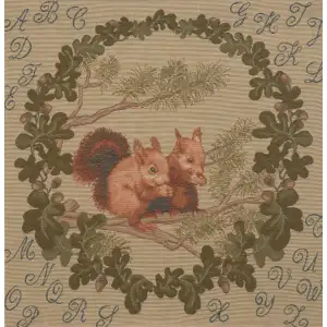 Squirrels Tapestry Cushion Cover - 19 in. x 19 in. Cotton by Charlotte Home Furnishings Inc