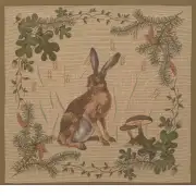 The Hare I Cushion - 19 in. x 19 in. Cotton by Charlotte Home Furnishings | Close Up 1