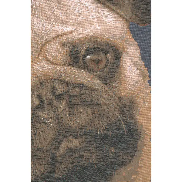 Pugs Face Blue Cushion | Close Up 2