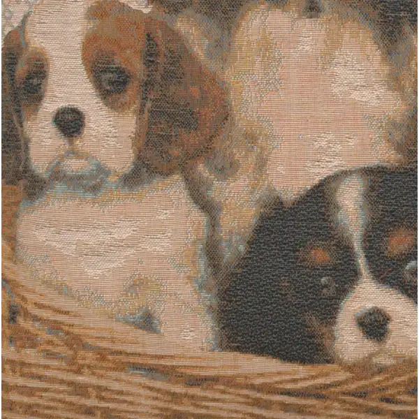 Cavalier King Charles Family Cushion - 19 in. x 19 in. Cotton by Charlotte Home Furnishings | Close Up 3