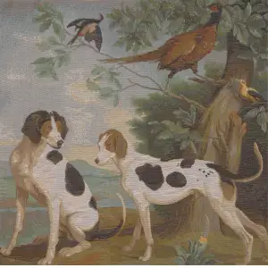 Hunting Dogs Tapestry Cushion Cover - 19 in. x 19 in. Cotton by Charlotte Home Furnishings Inc