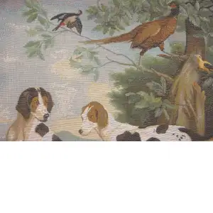 Hunting Dogs Tapestry Cushion Cover - 19 in. x 19 in. Cotton by Charlotte Home Furnishings Inc
