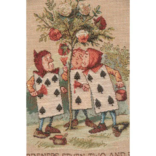 C Charlotte Home Furnishings Inc The Gardeners Alice in Wonderland French Tapestry Cushion - 19 in. x 19 in. Cotton by John Tenniel | Close Up 2