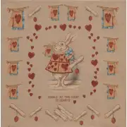 Heart Rabbit Alice In Wonderland Cushion - 19 in. x 19 in. Cotton by John Tenniel | Close Up 1