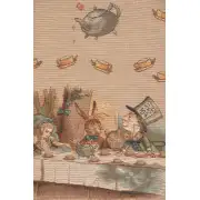 The Tea Party Alice In Wonderland Cushion - 19 in. x 19 in. Cotton by John Tenniel | Close Up 2
