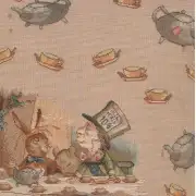 The Tea Party Alice In Wonderland Cushion - 19 in. x 19 in. Cotton by John Tenniel | Close Up 3