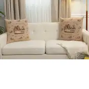 The Tea Party Alice In Wonderland French Couch Cushion | Close Up 5