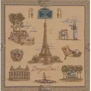 Paris Tour Eiffel French Couch Cushion | Close Up 1