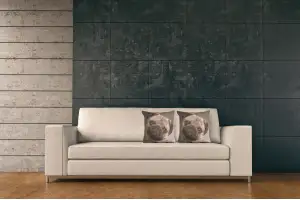 Pugs Face Grey I French Couch Cushion