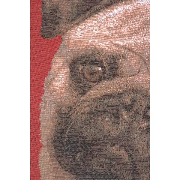 Pugs Face Red I Cushion - 18 in. x 18 in. Cotton by Charlotte Home Furnishings | Close Up 2