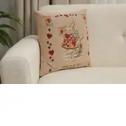 Heart Rabbit Alice In Wonderland I French Couch Cushion | Close Up 1