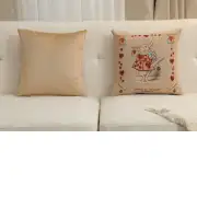 Heart Rabbit Alice In Wonderland I Tapestry Cushion Cover - 14 in. x 14 in. Cotton/Polyester/Viscose by John Tenniel | Close Up 5