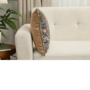 C Charlotte Home Furnishings Inc Cushion Birds Face to Face French Tapestry Cushion - 14 in. x 14 in. Cotton by William Morris