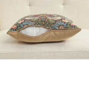 C Charlotte Home Furnishings Inc Cushion Birds Face to Face French Tapestry Cushion - 14 in. x 14 in. Cotton by William Morris