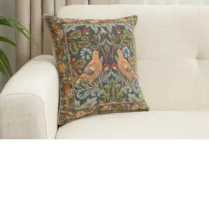 C Charlotte Home Furnishings Inc Brother Bird French Tapestry Cushion - 14 in. x 14 in. Cotton by William Morris