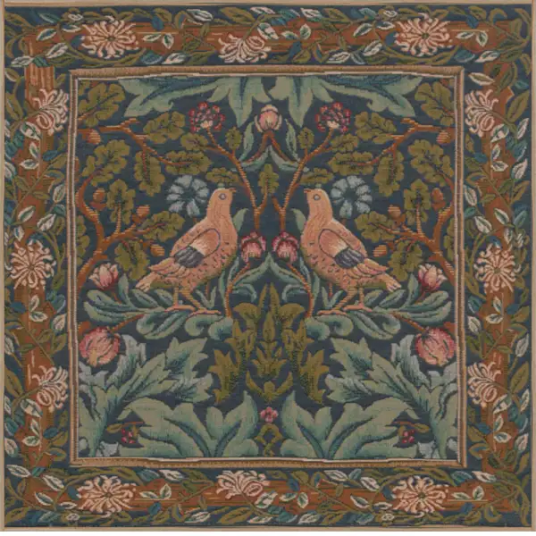 C Charlotte Home Furnishings Inc Brother Bird French Tapestry Cushion - 14 in. x 14 in. Cotton by William Morris | Close Up 1