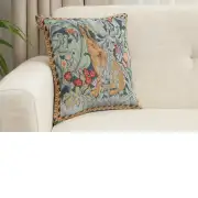 Rabbit as William Morris Left Small French Couch Cushion | Close Up 1