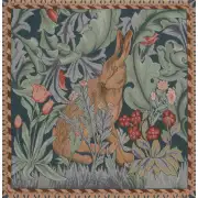 C Charlotte Home Furnishings Inc Rabbit As William Morris Right Small French Tapestry Cushion - 14 in. x 14 in. Cotton by William Morris | Close Up 1