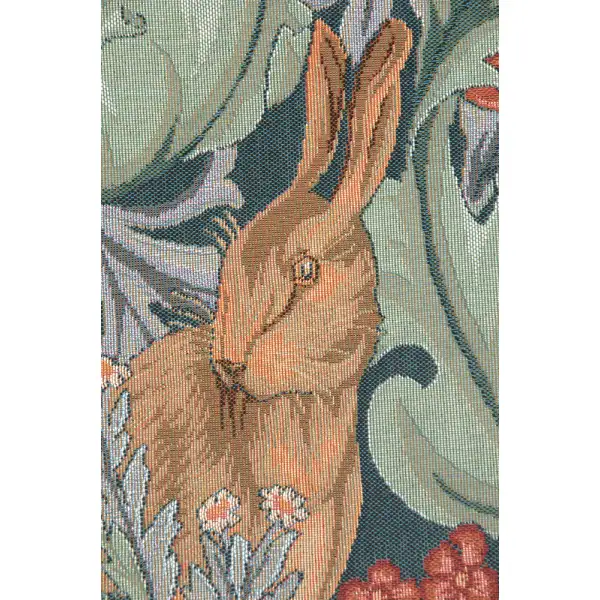 C Charlotte Home Furnishings Inc Rabbit As William Morris Right Small French Tapestry Cushion - 14 in. x 14 in. Cotton by William Morris | Close Up 2