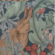 Rabbit As William Morris Right Small French Couch Cushion | Close Up 4