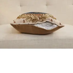 Empire Lys Flower Tapestry Cushion Cover - 14 in. x 14 in. Cotton by Charlotte Home Furnishings Inc